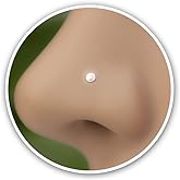 biliboom Tiny Sterling Silver Nose Stud – 22G L Shaped Flat Top Nose Piercing Jewelry for Women – Dainty 2mm Minimalist 925 Silver Nose Stud for Sensitive Skin – Secure Comfortable Everyday Fit