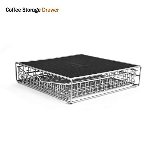 FITNATE Coffee Drawer for K-Cup Coffee Storage Organizer for 36 K-Cup with a Rack Mat for Most Coffee K Cup Pods or Tea and Coffee Makers,13.2x12.6x3" - Thumbnail 2