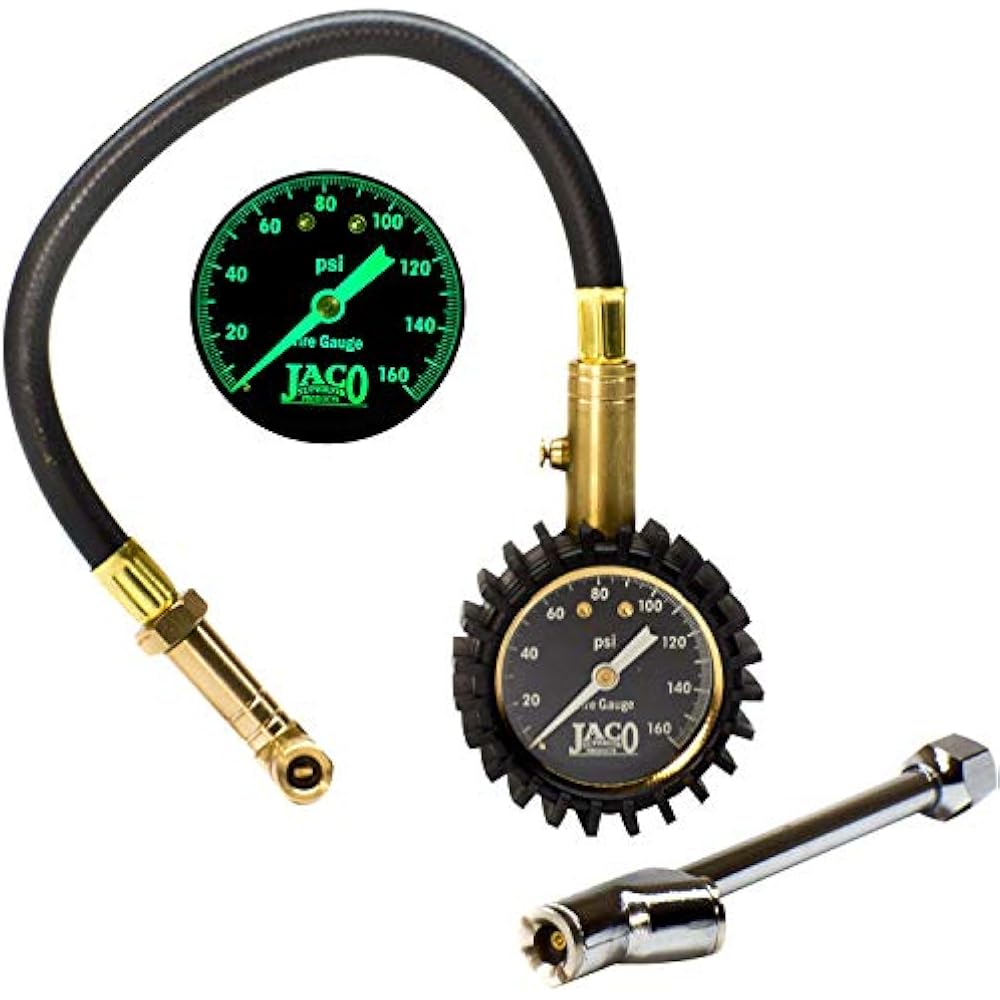JACO Tire Gauges EliteProPlus Pressure With Interchangeable Dually Air