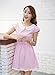 TULIPTREND Women's Fresh Doll Collar Short Sleeve Dress Pink US Small/Asian Medium