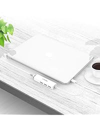LENTION USB-C a 3 puertos USB Hub + RJ45 Ethernet LAN adaptador compatible Apple MacBook Pro 13 15 (Thunderbolt 3 Port), MacBook 12, Chromebook, Surface Go, más (blanco)