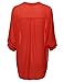 MBE Women's Henley Neck w/ Pocket 3/4 Sleeve Sheer Blouse Top