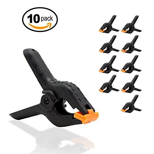 LimoStudio 10-Pack Adjustable Heavy Duty Spring Black Clamps 4.5 inch Length for Photo Studio Backdrop Muslin, Camera Flash Brackets, Photo Backdrop Background Support Equipment, AGG2416