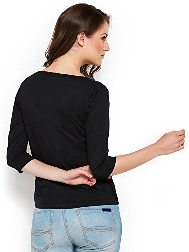 the dry state women's cotton burgundy henley pure cotton 3/4 sleeves tshirt