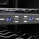 AKDY 12 Bottles Dual Zone Reversible Freestanding Thermoelectric Wine Cooler Cleear