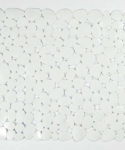 Blue Canyon Pebble Mildew Resistant Shower Mat 53cm x 53cm (Clear) (White)