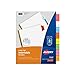 Avery 8-Tab Binder Dividers, Insertable Multicolor Big Tabs, 1 Set (11123)