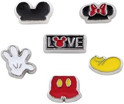 Mouse Theme Set of 5 Floating Charms for Locket Pendant