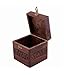 IndiaBigShop Beautiful Indian Handmade Wooden Money Bank in Square Shape Carving Work with 4 Inch Money Slot