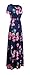 AnniBlue Women's Short Sleeve Printing Dress Round Neck Boho Long Maxi Dress