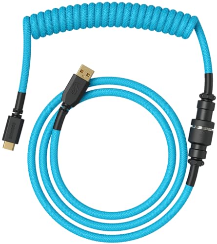 GLORIOUS Premium Coiled Keyboard Cable, USB-C auf USB-A, Electric Blue