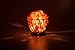 HemingWeigh Hand Carved Natural Himalayan Salt Rocks in Metal Basket on Wooden Base with Electric Wire & Bulb UL/CE Certified