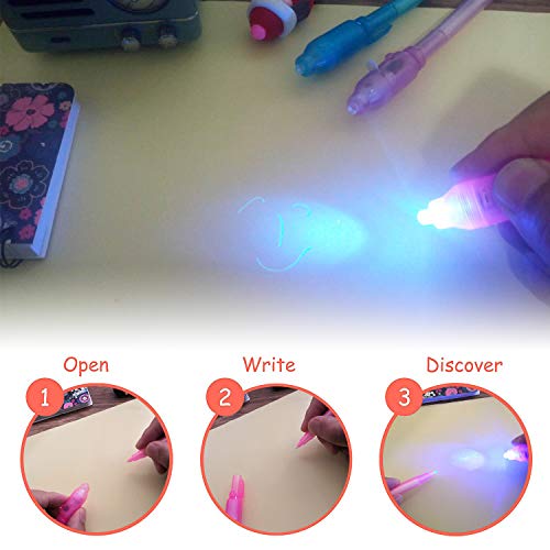 KERRT Invisible Ink Pen with UV Light Secret Message Pens Magic