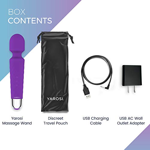 Yarosi Vibrator Wand Massager Strongest Massage Vibrating Power - Best Rated for Travel Gift - Magic Stress Away - Perfect for Muscle Aches and Sports Recovery - USB - Purple