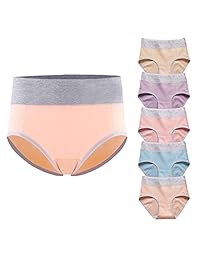 Bragas de algodón suave, cintura media alta, cómodas, transpirables, paquete de 5