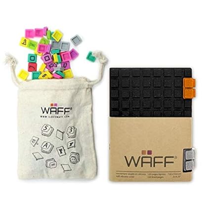 WAFF Soft, Silicone Covered Glitter Combo Notebook/Journal, Black