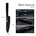 OOU Black Blade Series Chef's Knife, Santoku Knife, Paring Knife, Kitchen Knife, Black-Blade Oxidation Technology, Stain & Corrosion Resistant Chef Knife (UC3976-7'', 1.4116 German Stainless Steel)