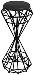 Adornment JILAN HOME Home Pendant American Retro Round Blue Iron Wire Double-Drill Chair Bar Stool Loft Industrial Wind Colorful High Lift Chair Welcome (Color : Black)
