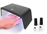 Lagunamoon Nail Gel UV Nail Lamp,Nail Dryer with Free Coat Sets Battery Powered LED Gel nail polish Lamp Safe Auto Shut off for Travel and Home Use (Black)