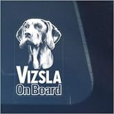 Vizsla Clear Vinyl Decal Sticker Portrait for Window, Hungarian Pointer Dog Sign Art Print