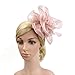 MonkeyJack Wedding Fascinator Hat Women Feather Flower Hair Band Church Tea Party Headdress - Pink