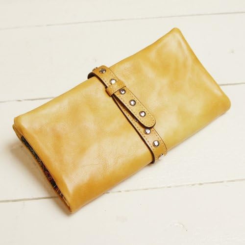 Amazon アウトレット商品 オリエンタルな内布がおしゃれ カラフルカラー天然牛革の袋縫い長財布 マダラ 天然革 革財布 レザーウォレット レディース 女性用 男 財布