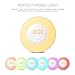 Wake Up Light Alarm Clock - 7 Colors Light - Sunrise Simulation with Night Light, Nature Sounds, FM Radio, USB Cable, Touch Control - 100% Life Time Guarantee
