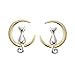 S.Leaf Cat Earrings Sterling Silver Earrings Cat Moon Earrings Cat Stuff for Cat Lovers Cat Lovers Cat Jewelry for Women Cat People Gifts for Women (silver and gold)