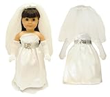 Pink Butterfly Closet Doll Clothes - White Bridal and Communion Dress fits American Girl Dolls, Madame Alexander and Other 18