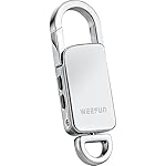 Voice Recorder, WEEFUN Metal Casing Keychain - 96 Hrs Capacity Audio Spy USB Mini Digital Voice Recorder / MP3 Player, Voice Activated Recording Device 8G (Silver)