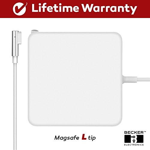 Macbook Pro Charger, 60W Power Adapter Magsafe 1 (L) Style Connector - BECKER - Replacement Charger Apple Mac Book Pro 13 inch/15 inch