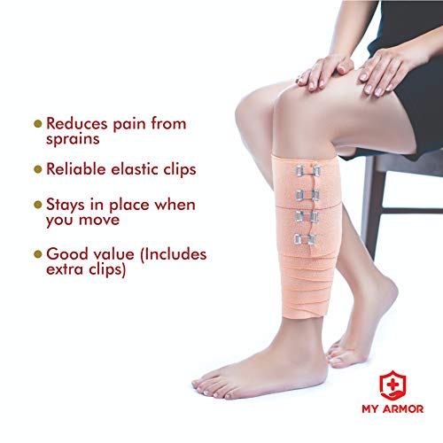 MY-ARMOR-Premium-Cotton-Crepe-Bandage-Roll-Sports-Wrist-Wrap-Straps-Elastic-Compression-Pack-of-2-4m-x-6cm MY ARMOR Premium Cotton Crepe Bandage - Roll Sports Wrist Wrap Straps, Elastic Compression (Pack of 2 (4m x 6cm))