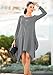 WearLove Women Asymmetrical Loose Long Sleeve Pockets Tunic Shirt Dress Grey 2XL