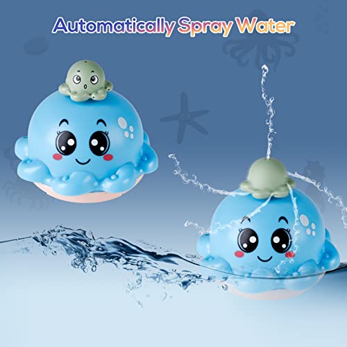 Baby Bath Toy With 4 Water Spray Modes,ToyoFun,Light Up Octopus Tub