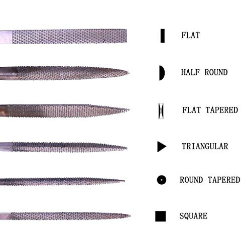 Fatmingo 5x180mm Mini Assorted Wood Rasp File Set Metal Needle Rasps Files with Rubber Handle 6 Shapes Bastard files for Wood and Soft Stuffs Carving - Thumbnail 2