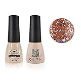Elite99 Soak-Off UV LED Gel Polish Nail Art New Bling Colours Manicure Lacquer 7ml Glitter Sandybrown 319