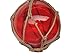 Hampton Nautical Red Japanese Glass Ball Fishing Float with Brown Netting Decoration 8