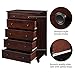 VASAGLE Chest of Drawers, 5-Drawer Dresser with Solid Wood Frame, Storage Unit for the Bedroom, Living Room, Kid’s Room, with Antique-Style Handles, Easy Installation, Espresso