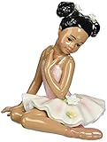 Cosmos 10124 Fine Porcelain African American Ballerina in Pink Dress Figurine, 4-1/4-Inch