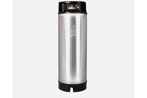 SIMPLOR - 5 Gallon Corny Keg - Ball Lock Keg with Pressure Relief Valve and Sturdy Rubber Handles and Base - 304 Stainless St