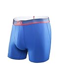 Saxx Men's Quest 2.0 With Fly Boxers Underwear Large Royal Ombre Stripe