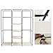 SONGMICS Portable Clothes Closet, Non-Woven Fabric Wardrobe with 2 Hanging Rods, 9 Storage Shelves, Storage Organizer, Beige URYG12M