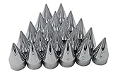 Lug Nut Covers 33mm Chrome Rocket Style Push On Peterbilt Kenworth Truck Trailer - 20 Count Pack