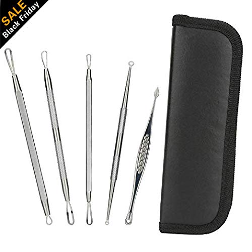 Zdatt Blackhead Remover Pimple Comedone Extractor Tool Best Acne Removal Kit - Treatment for Blemish, Whitehead Popping, Zit Removing for Risk Free Nose Face Skin with Carrying Case