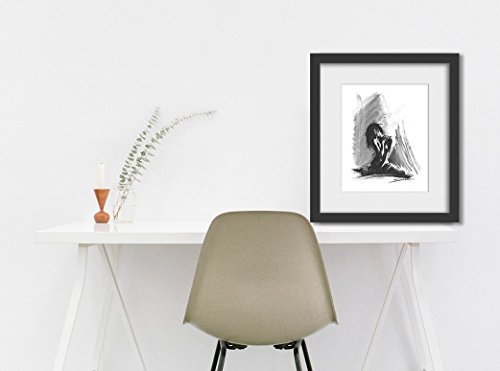 Charcoal Figure Drawing, Nude Art, Naked Woman Art, Erotic Art, Erotic, Nude Model - Thumbnail 3