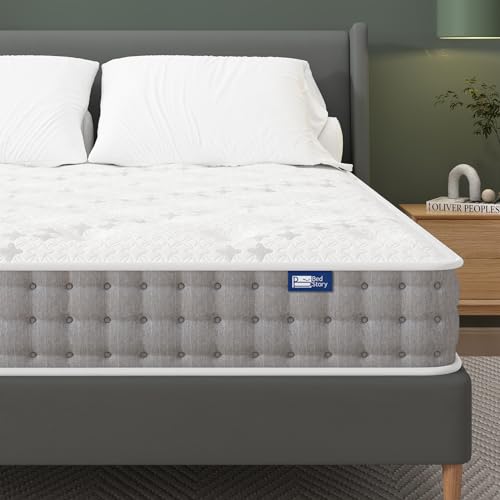 BedStory Double Mattress Firm, 6 Inch Deep Sleep Full Size Hybrid Mattress with Upgraded Coils for Extra Hip ＆ Lumbar Support, Spine Alignment, Fiberglass-Free, CertiPUR-US Certified, 365-Night Trial