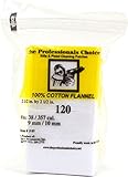 Gun Cleaning Patches by The Professionals Choice | Gun Cleaner Cloth Removes 99% of Residue | Square Cotton Flannel | 120 Pack | .38/.357-Calibre/9mm/10mm
