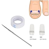 Ownsig 3pcs Durable Ingrown Foot Toenail Correction Crochet Hook Sticker Wire Pedicure Kit Foot Care Tool 06#(12-15mm)