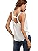 Verdusa Women's Deep V Neck Cut Out Back Sleeveless Blouse Tank Top White Large