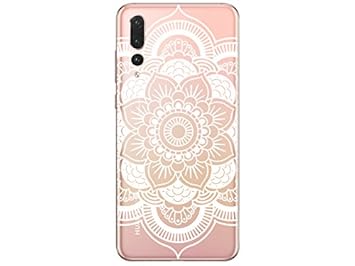 Novago® Huawei P20 PRO Schutzhülle Handyhülle Starke und stoßfeste mit Phantasie Muster (Weiße Rosette)